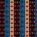 AZTE06 Western Cowboy Aztec Wild Rag, Silk Scarf Bandana, Blue Stripped Square Silky Scarves for Men & Women