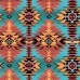 AZTE01 Western Cowboy Wild Rag Silk Scarf Bandana Teal Aztec Square Silky Scarves for Men & Women 