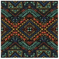 AZTE02 Native Tribal Silk Wild Rag Blue Aztec 