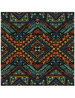 AZTE02 Native Tribal Silk Wild Rag Blue Aztec 