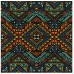AZTE02 Native Tribal Silk Wild Rag Blue Aztec 