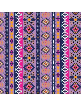  AZTE03 Lavender Blue Wild Rag Aztec Silk Scarf